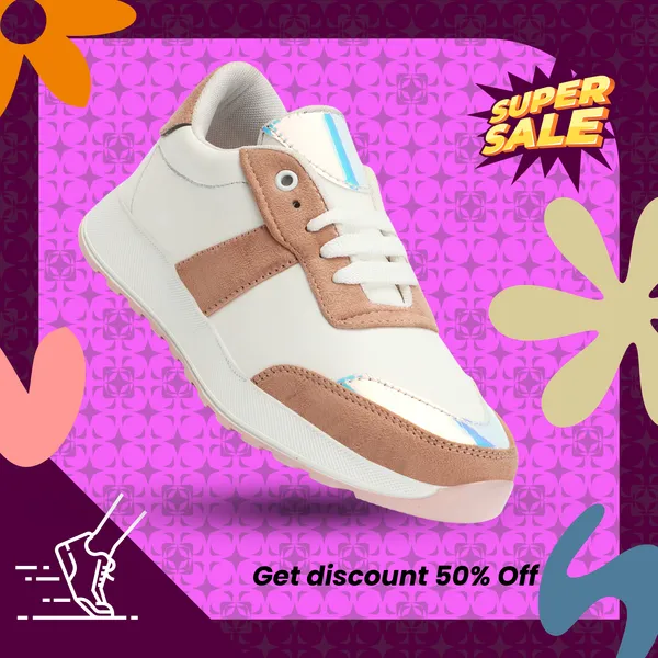 Peach_women_synthetic_&_velvet_fusion_flatform_sneakers