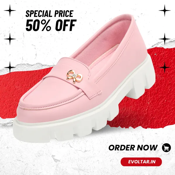 Pink_women_synthetic_leather_Chunky_loafer_moccasins
