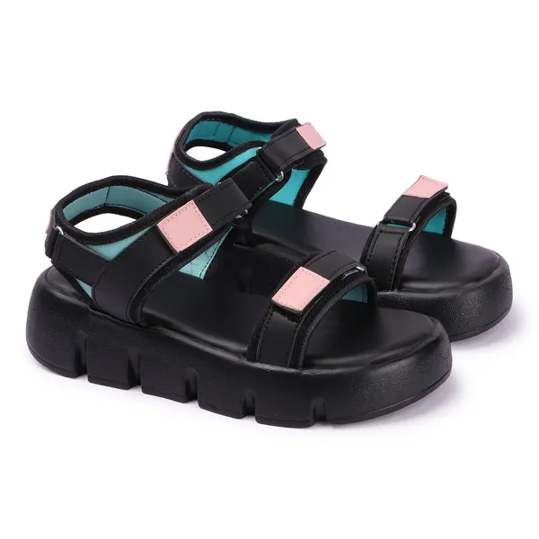 Black_women_valcro_strap_printed_platfrom_sandals
