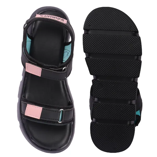 Black_women_valcro_strap_printed_platfrom_sandals