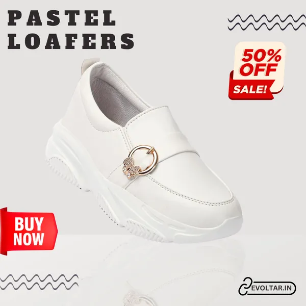 White_women_synthetic_leather_loafer_moccasins