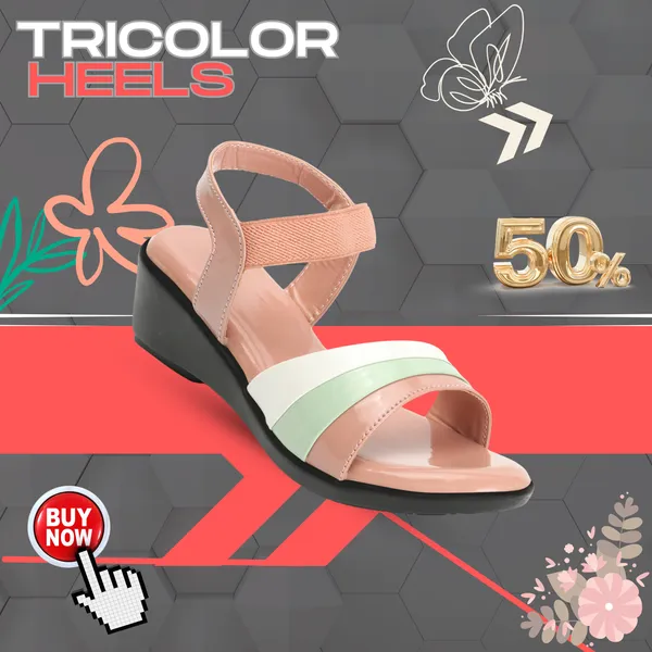Peach_women_Tricolor_Wedges_Sandals