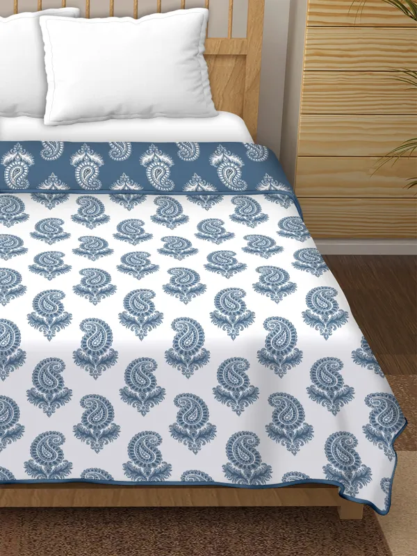 Double_Bed_Blue_Cotton_Jaipuri_Hand_Block_Printed_Dohar_|_Reversible_Dohar/AC_Blanket_|_All_Weather_Light_Weight|180_GSM