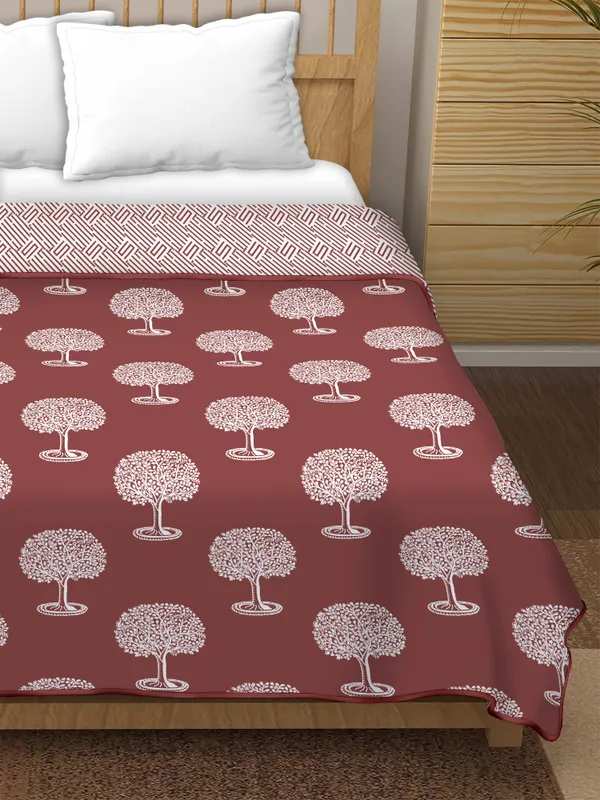 Double_Bed_Maroon_Cotton_Jaipuri_Hand_Block_Printed_Dohar_|_Reversible_Dohar/AC_Blanket_|_All_Weather_Light_Weight|180_GSM