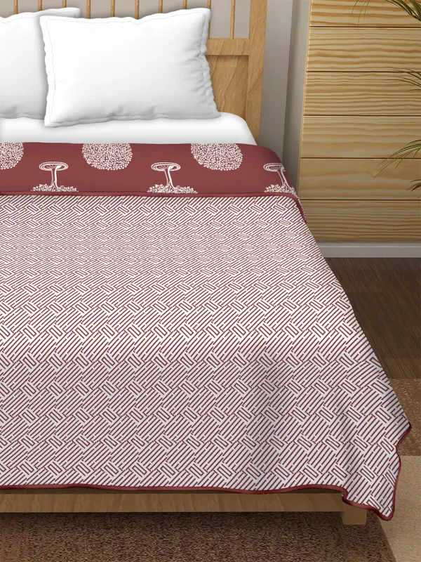 Double_Bed_Maroon_Cotton_Jaipuri_Hand_Block_Printed_Dohar_|_Reversible_Dohar/AC_Blanket_|_All_Weather_Light_Weight|180_GSM