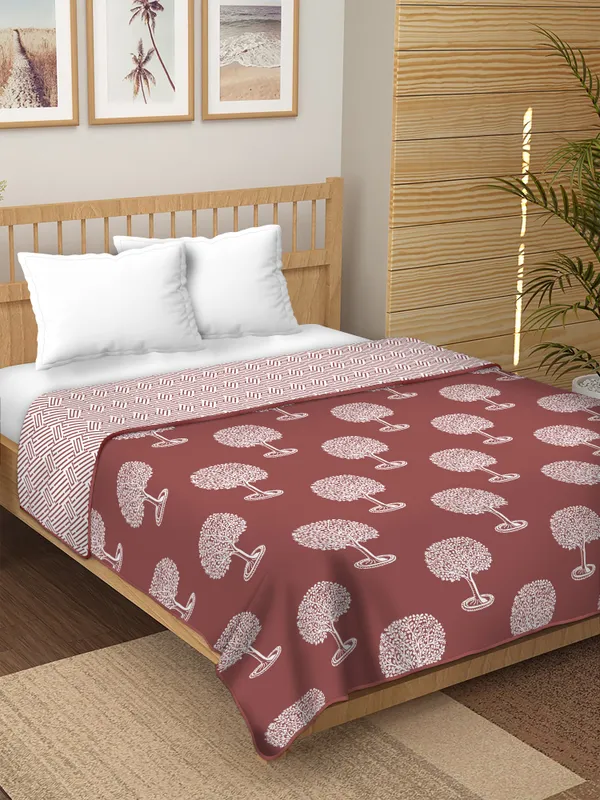 Double_Bed_Maroon_Cotton_Jaipuri_Hand_Block_Printed_Dohar_|_Reversible_Dohar/AC_Blanket_|_All_Weather_Light_Weight|180_GSM
