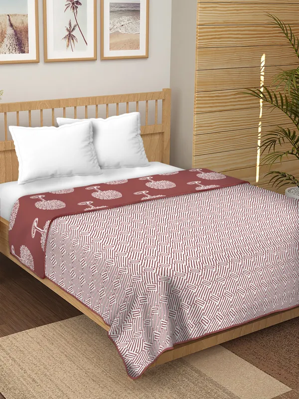 Double_Bed_Maroon_Cotton_Jaipuri_Hand_Block_Printed_Dohar_|_Reversible_Dohar/AC_Blanket_|_All_Weather_Light_Weight|180_GSM