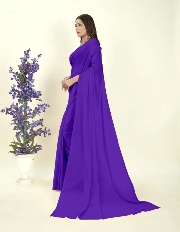 Purple_Solid_&_Plain_Bollywood_Georgette_Saree