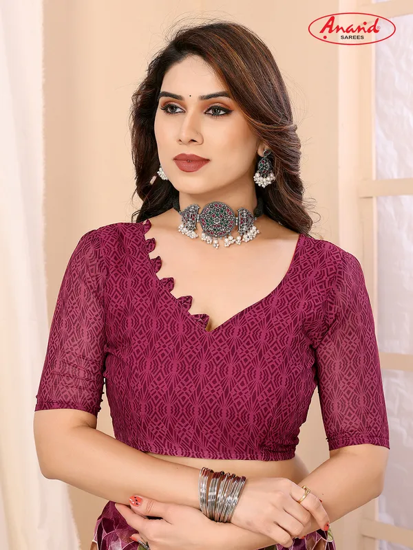 Printed,_Geometric_Print_Bandhani_Georgette_Saree???(Yellow,_Maroon)