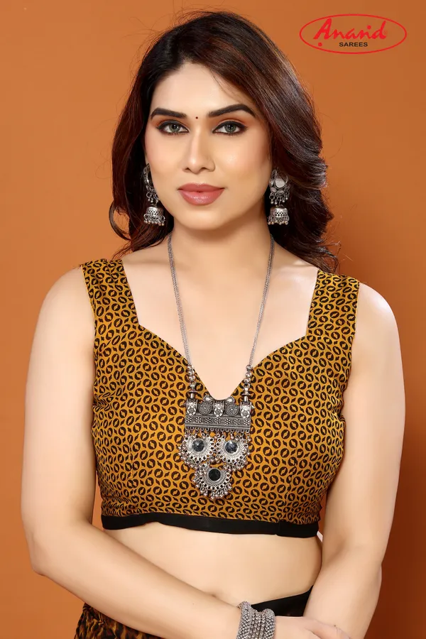 Black_&_Yellow_Sarees_Animal_Print_Daily_Wear_Georgette_Saree