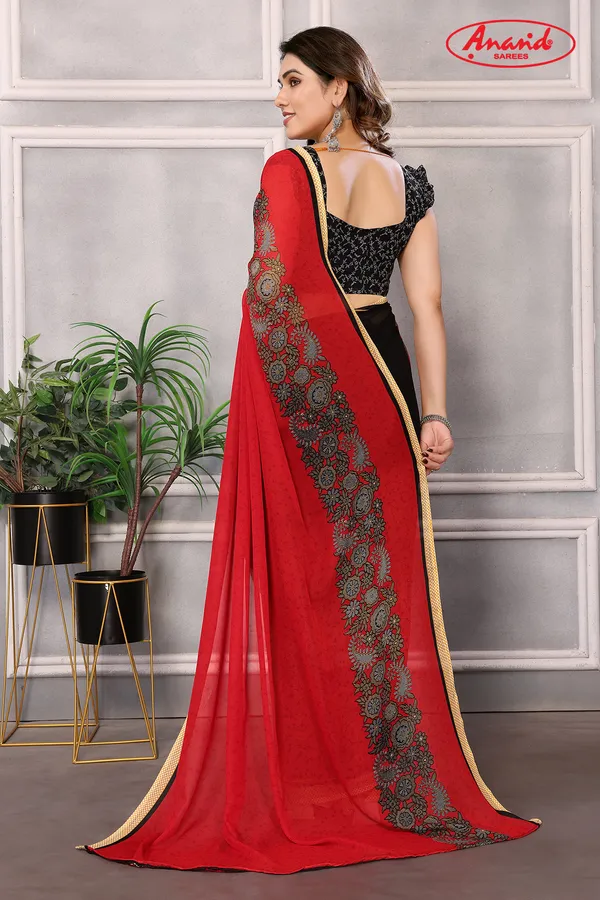 Paisley,_Floral_Print_Daily_Wear_Georgette_Saree_(Red)
