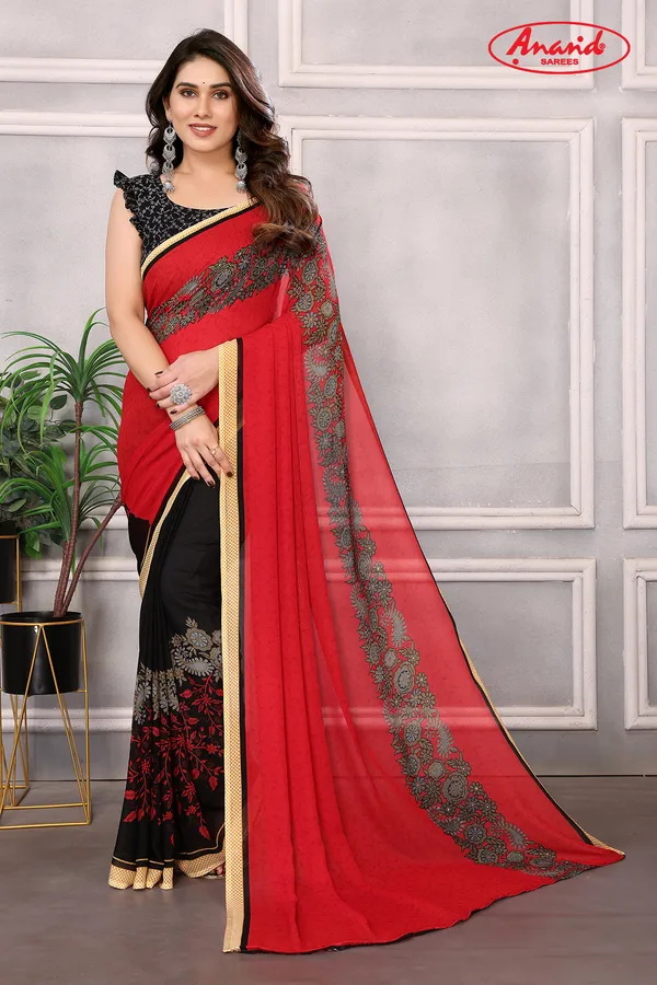Paisley,_Floral_Print_Daily_Wear_Georgette_Saree_(Red)