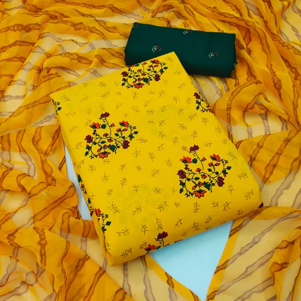 Yellow_&_Dark_Green_Crape_Printed_Salwar_Suit_Unstiched_Dress_Material