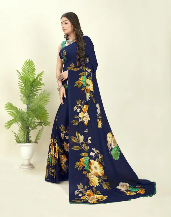 Dark_Blue_Sarees_Floral_Print_Daily_Wear_Georgette_Saree