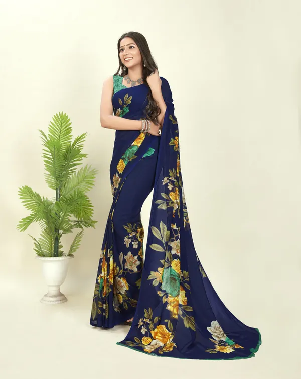 Dark_Blue_Sarees_Floral_Print_Daily_Wear_Georgette_Saree