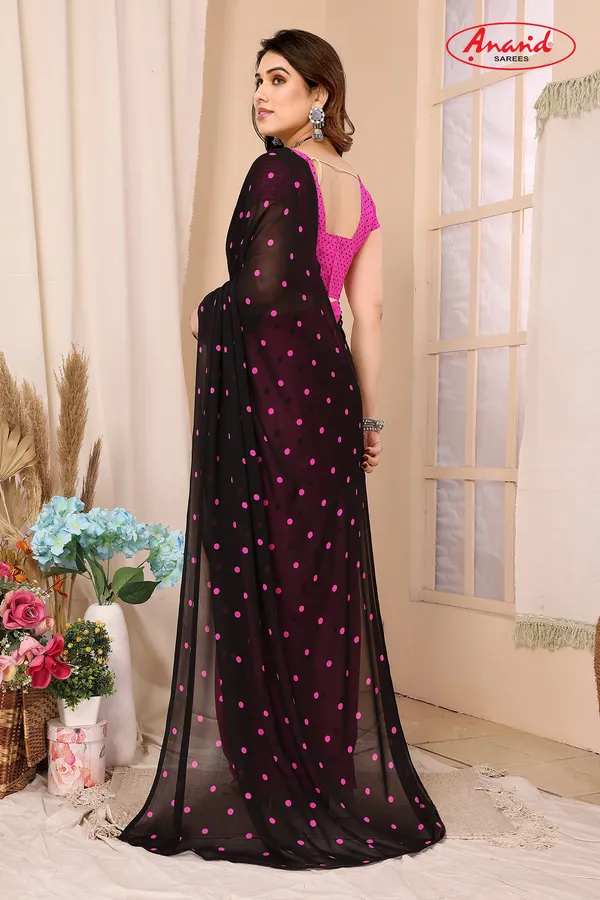 Polka_Print_Bollywood_Georgette_Saree_(Pink,_Black)
