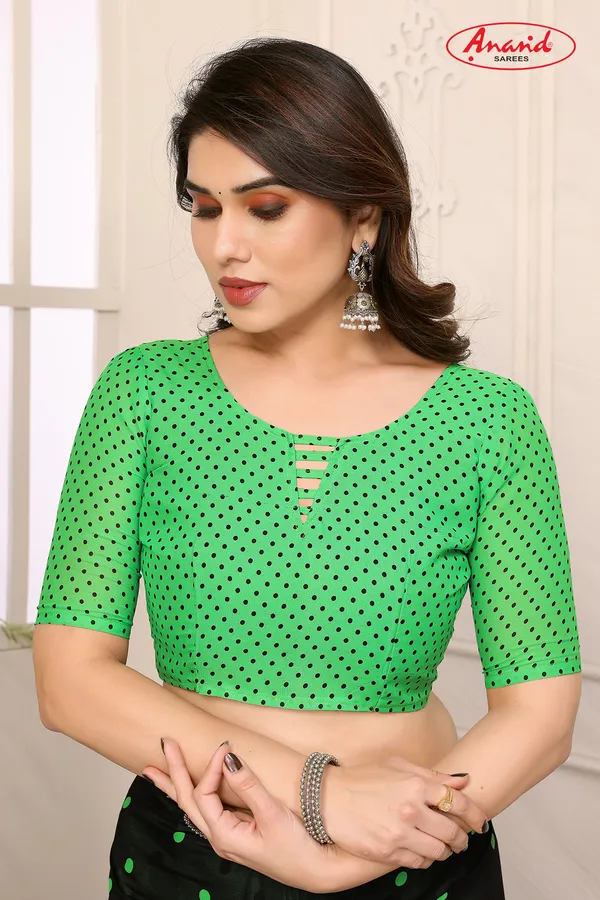 Polka_Print_Bollywood_Georgette_Saree_(Green,_Black)