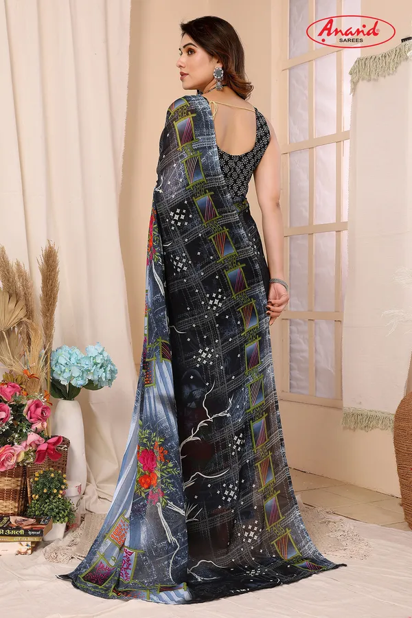 Geometric_Print,_Floral_Print_Daily_Wear_Georgette_Saree_(Blue)