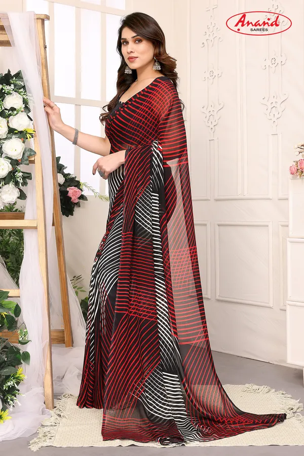 triped_Bollywood_Georgette_Saree_(White,_Black)