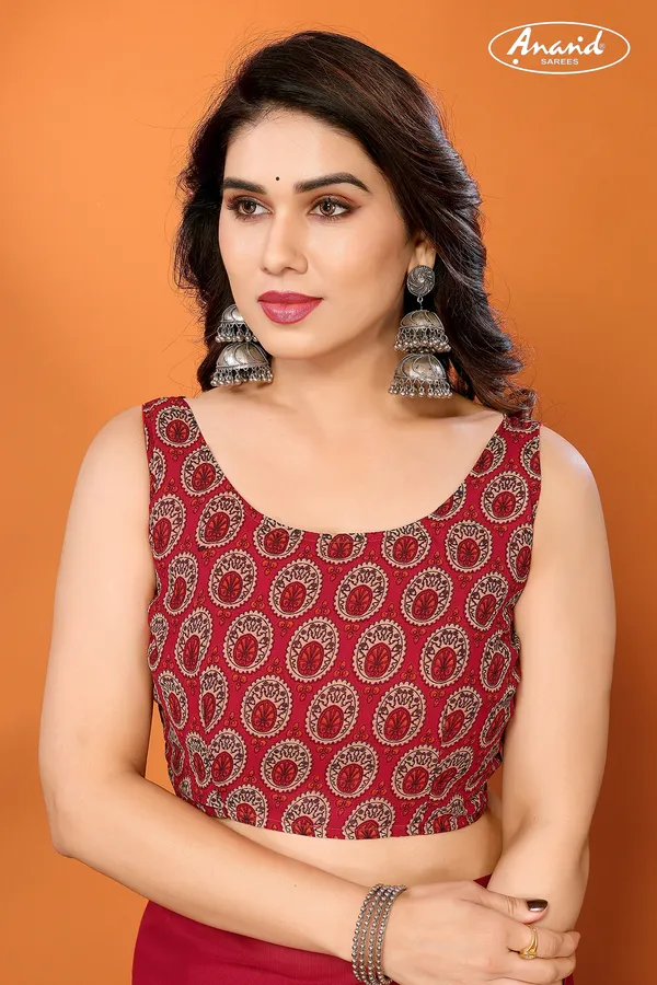 Printed,_Paisley_Daily_Wear_Georgette_Saree_(Red)