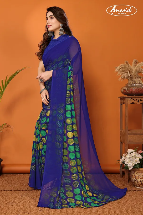 Printed_Daily_Wear_Georgette_Saree_(Dark_Blue)
