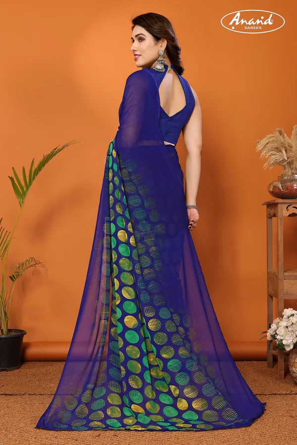 Printed_Daily_Wear_Georgette_Saree_(Dark_Blue)