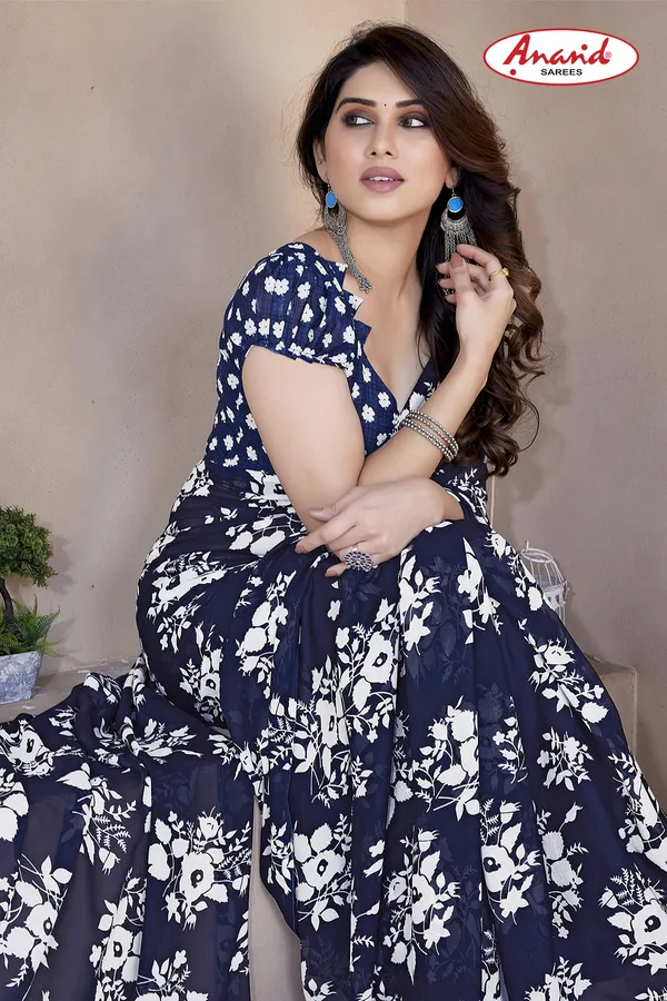 Dark_Blue_Sarees_Floral_Print_Daily_Wear_Georgette_Saree