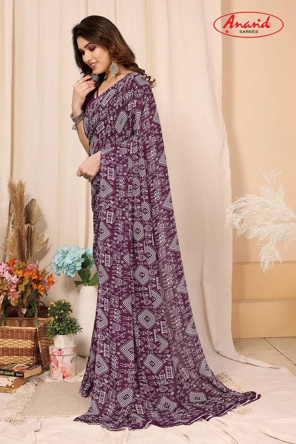 Purple_Sarees_Paisley,_Geometric_Print_Daily_Wear_Georgette_Saree