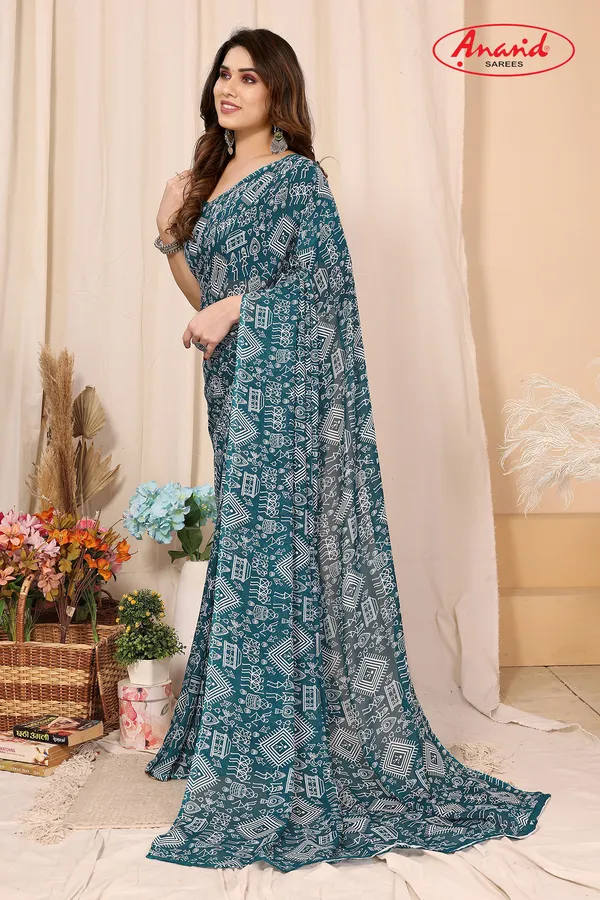 Blue_Sarees_Paisley,_Geometric_Print_Daily_Wear_Georgette_Saree