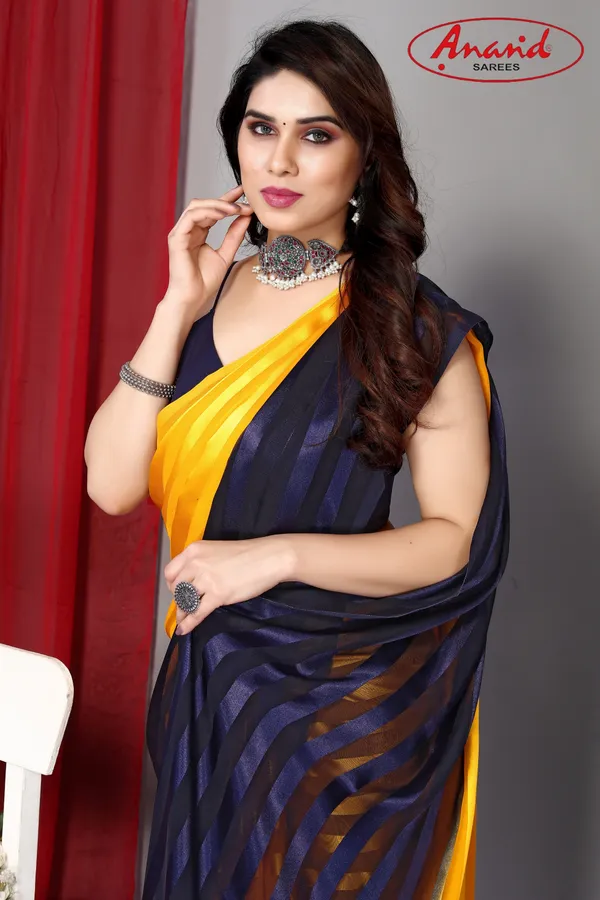 Yellow_&_Blue_Sarees_Striped_Bollywood_Satin_Saree