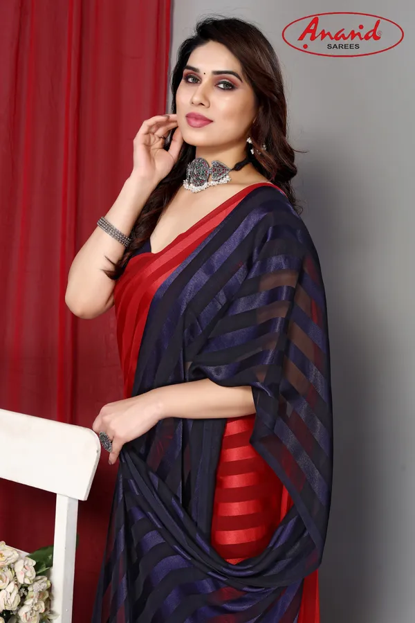 Red_&_Blue_Sarees_Striped_Bollywood_Satin_Saree