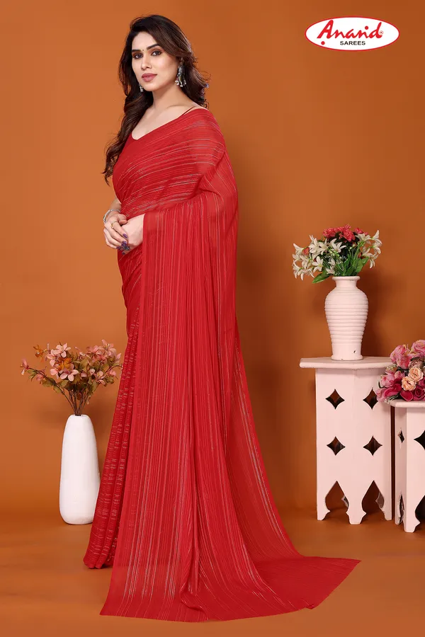 Red_Sarees_Embellished,_Striped,_Self_Design_Leheria_Satin_Saree