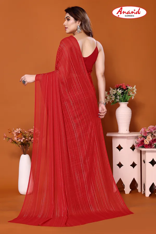 Red_Sarees_Embellished,_Striped,_Self_Design_Leheria_Satin_Saree