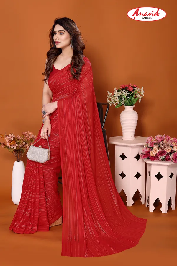 Red_Sarees_Embellished,_Striped,_Self_Design_Leheria_Satin_Saree