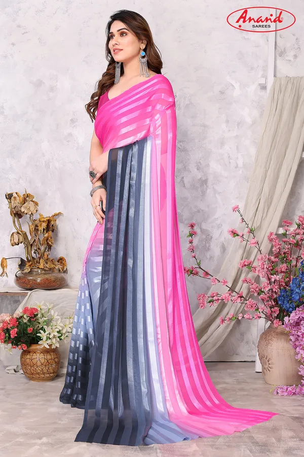 Pink_&_Grey_Sarees_Ombre,_Striped_Bollywood_Satin_Saree