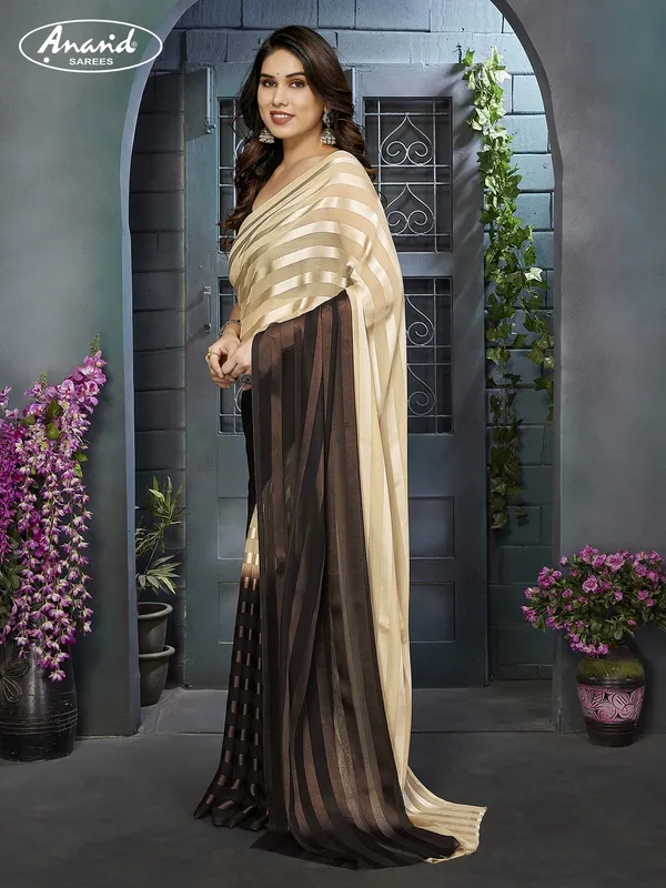 Striped,_Ombre,_Self_Design_Bollywood_Satin_Saree_(Beige,_Brown)