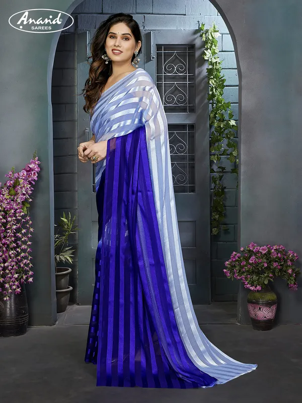 Striped,_Ombre,_Self_Design_Bollywood_Satin_Saree_(Blue,_Silver)