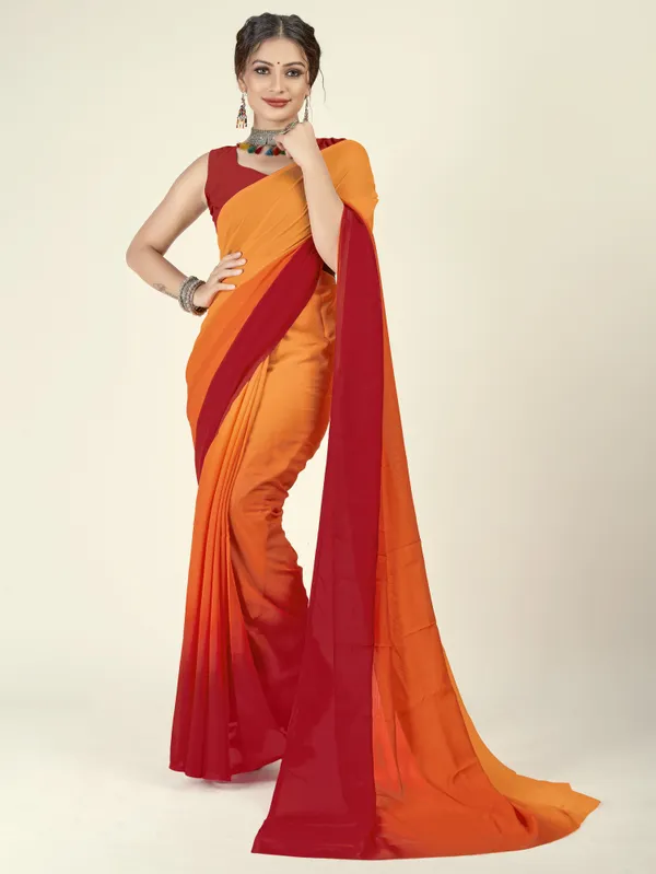 Red_&_Orange_Sarees_Dyed_Bollywood_Georgette_Saree