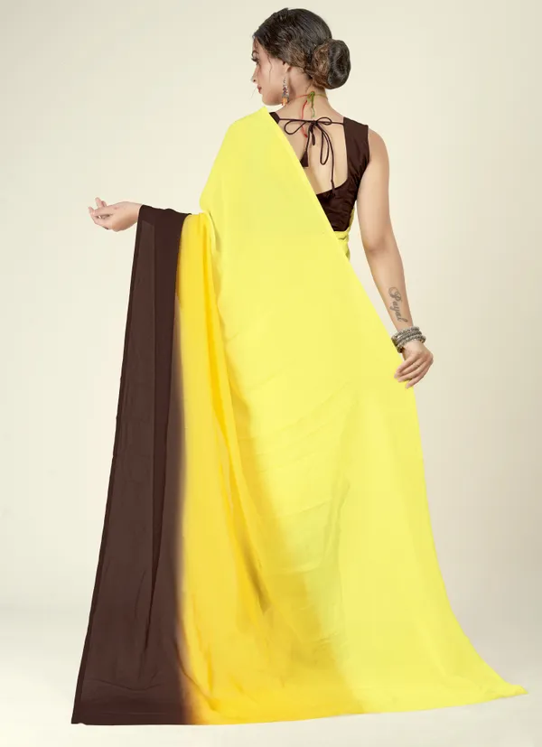 Brown_&_Yellow_Sarees_Dyed_Bollywood_Georgette_Saree