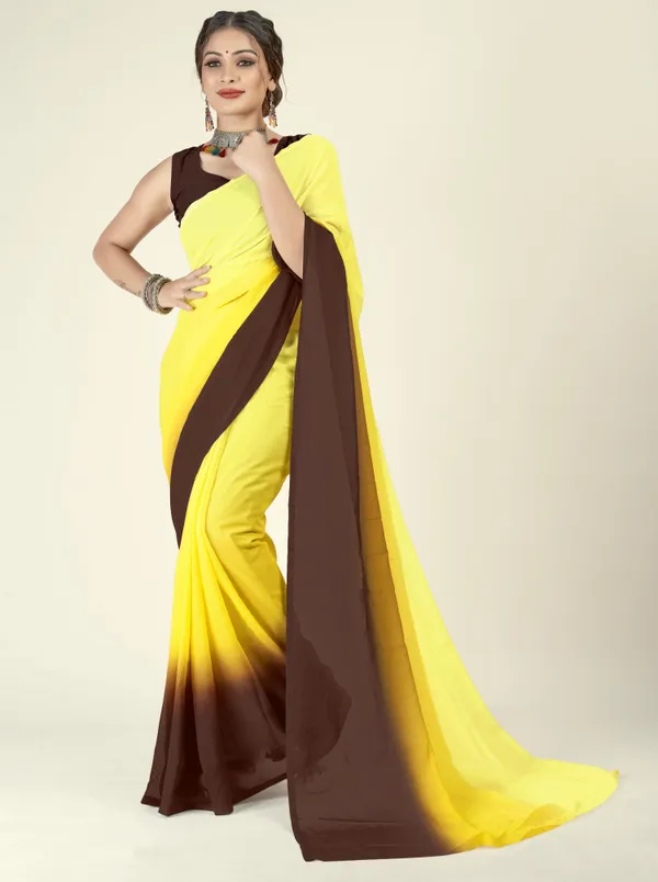 Brown_&_Yellow_Sarees_Dyed_Bollywood_Georgette_Saree