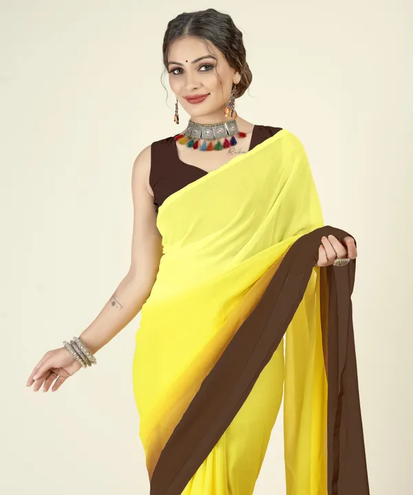 Brown_&_Yellow_Sarees_Dyed_Bollywood_Georgette_Saree