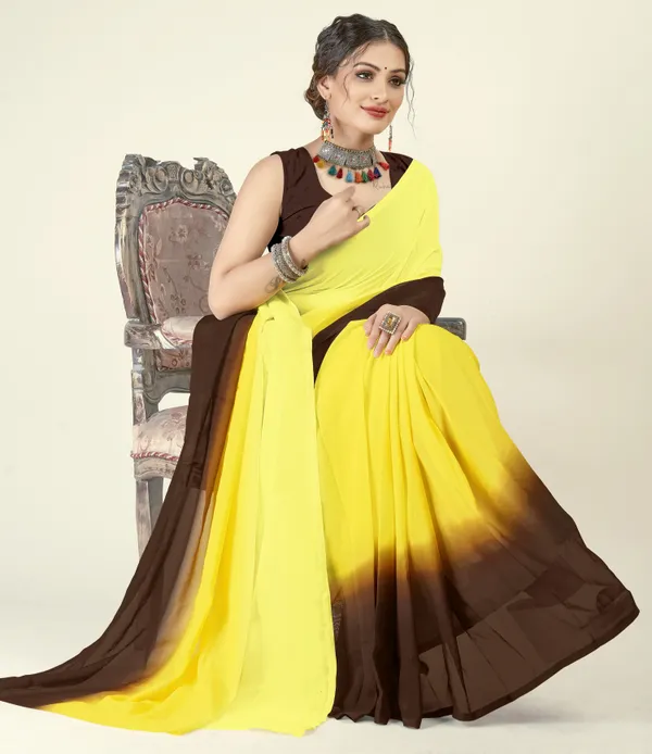 Brown_&_Yellow_Sarees_Dyed_Bollywood_Georgette_Saree