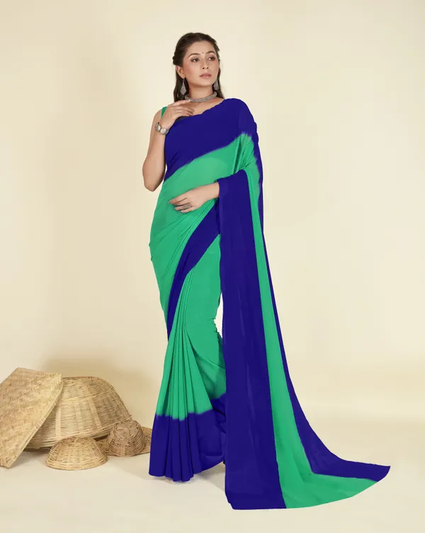 Green_&_Blue_Sarees_Dyed_Bollywood_Georgette_Saree
