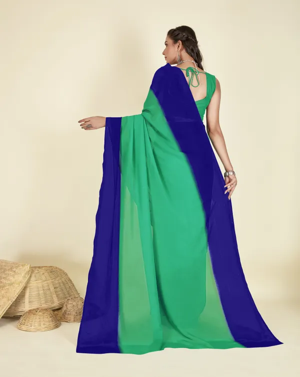 Green_&_Blue_Sarees_Dyed_Bollywood_Georgette_Saree