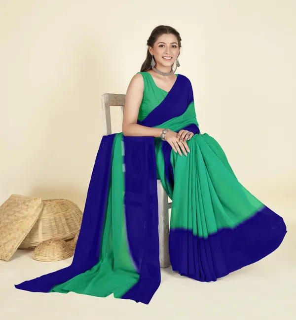 Green_&_Blue_Sarees_Dyed_Bollywood_Georgette_Saree