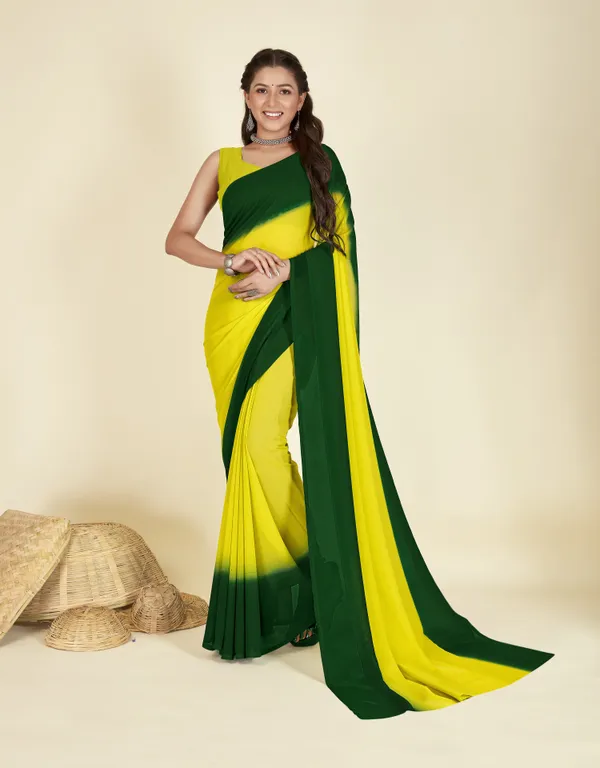 Dark_Green_&_Light_Green_Sarees_Dyed_Bollywood_Georgette_Saree