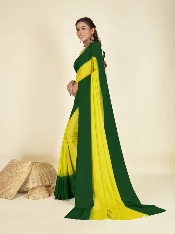 Dark_Green_&_Light_Green_Sarees_Dyed_Bollywood_Georgette_Saree
