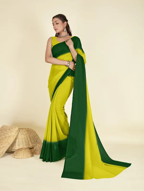 Dark_Green_&_Light_Green_Sarees_Dyed_Bollywood_Georgette_Saree