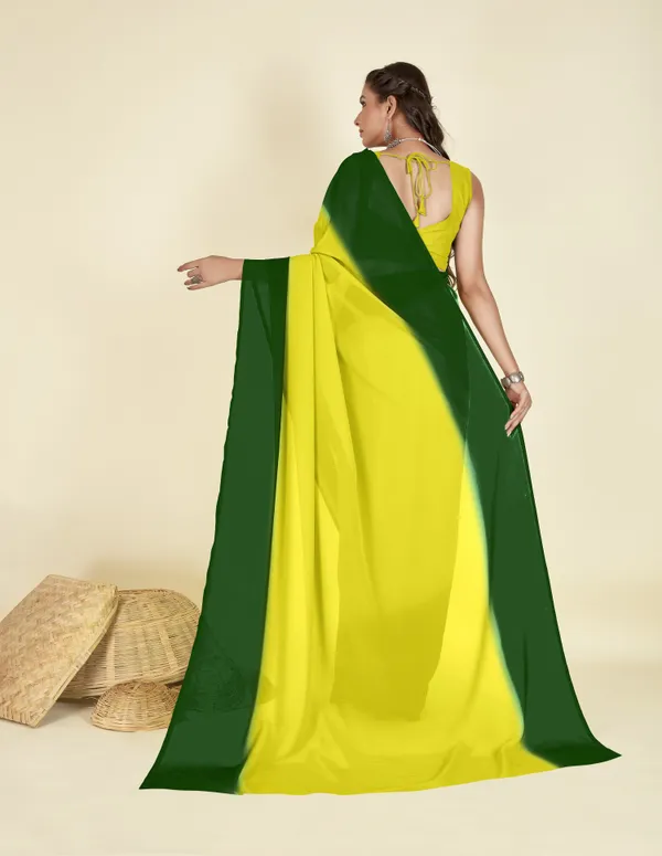Dark_Green_&_Light_Green_Sarees_Dyed_Bollywood_Georgette_Saree