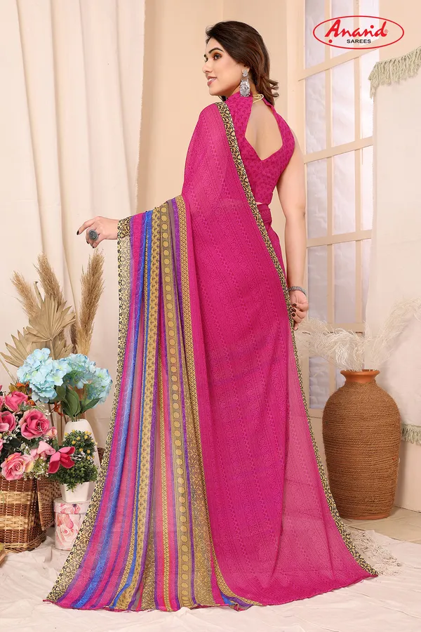 Printed,_Paisley,_Striped_Bollywood_Georgette_Saree_(Pink)